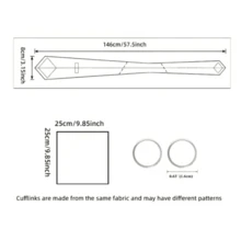 1/2/3/4/5件套男士双T1格子领带、丝缎领带、银色领带夹、口袋巾、袖扣和翻领别针，适合作为父亲节、周年纪念日、生日等场合的礼物。经典格纹图案与西装和燕尾服完美搭配，让您在任何场合都脱颖而出。非常适合商务、正式场合、派对、典礼、会议、休闲活动等男士领带 - 綠色 - 查看 8