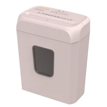 Bonsaii Pink Shredder, Compact For Office, Cross-Cut 6 Sheets, Security Shredding, Shreds Cards & Mail, 3.4-Gallon Bin