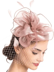 3Pcs Fascinators With Lace Gloves For Women Tea Party Hat Pillbox Hat With Veil Wedding Party Headpiece Retro 20s 50s New