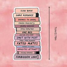 List Sticker, Book Sticker, Kindle Sticker, Reading, Enemies To Lovers Sticker, Bookish Gift, E-Reader Gift, Book Lovers, Fit For Car Windows, Notebooks, Cup, Ideal Choice For Gift Scrapbook Supplies Scrapbook Stationery Stickers School Supplies - Multicolor - View 3