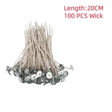 50 CÁI/100 CÁI 2.6-20cm Bấc nến Lõi sáp không khói dùng để làm nến DIY Bấc nến đã phủ sáp sẵn Vật dụng cho tiệc - trắng - Xem 18