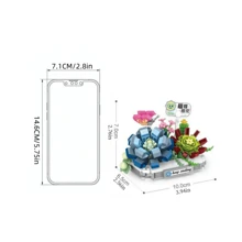 Cute Succulent Plant Pot Set, Terrarium Decoration, Including Blue Ice Lotus, Haworthia, Campanula, Giftware Sculpture, Creative Home DIY Decoration, Suitable For Valentine's Day, Spring Festival, School Opening Gifts, Interesting Blocks