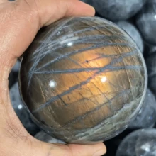 Natural Purple Labradorite Sphere - Spiritual Crystal Stone For Home Decor And Mother's Day Gift - Purple - View 6