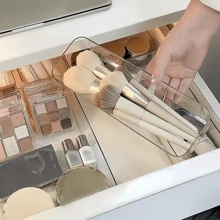 6/7pcs Transparent Drawer Organizer Boxes, Cosmetic Storage Boxes, Desktop Divider Organizers For Makeup, Office Supplies And Misc Storage Summer Goods For Women Storage Organizer Gift