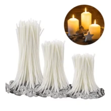 50 PCS/100 PCS 2.6-20cm Candle Wicks Smokeless Wax Core For DIY Candle Making Pre-Waxed Wicks Party Supplies - White - View 6