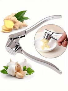 1pc Stainless Steel Garlic Press, Large Kitchen Garlic Crusher, Manual Garlic Mincer & Peeler, Easy To Clean, Durable, Rust-Proof, Easy To Press, Suitable For Daily Cooking, Garlic Tool, Kitchen Gadget, Kitchen Accessory - Multicolor - View 6