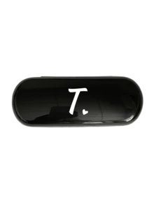 1pc Creamy/Monet-Style Solid Color Glasses Case, New And Simple Design, Convenient And Portable With Waterproof And Dustproof Function (Small Size, Made Of Plastic Material) Initial Glasses Case Hard Shell A-Z Letter Heart Prints Eyeglass Case Holiday Essentials Holiday Travel Travel Essentials Travel Bag Travel Accessories - Black - View 22