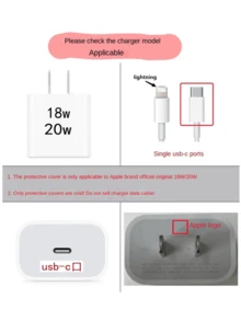 Cute Pink Ribbon Bow Pattern Charger Protection Set, Compatible With IPhone 18/20W Charger, Data Cable Protection Rope, Anti-Dirt, Anti-Break, Fashionable Japan And South Korea Style Cable Protector, Charger Protector - Pink - View 6