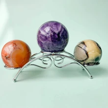 1 Stück kristallkugelförmiger Ausstellungsständer mit 3 Fächern, hält 3 Kristallkugeln, Dekoration für Zuhause, Wohnzimmer und Büro, geeignet für Weihnachten, Valentinstag, Neujahr