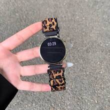 可调节豹纹表带，兼容 Galaxy Watch 5/4/6 40mm 44mm/Watch 5 Pro 45mm/Watch 4 Classic 42mm 46mm，20mm 弹力尼龙表带，兼容 Galaxy Active 2 40 44mm/Active 40mm/Watch 3 41mm/Galaxy Watch 42mm - 20mm - 查看 4