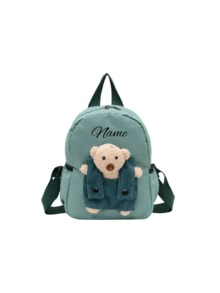 Customized Bags With Personalized Names Or Holiday Messages. Customize Your Own Backpack, Mini Cartoon Casual Cute Teddy Bear Backpack School Bag, You Can Write Names, Letters, Lucky Numbers, Etc., Perfect For Daily Adaptation To School, Dance Classes, Travel, Birthday Gifts Friends And Daughters. Unforgettable. Packaging, Christmas Gifts, New Year Other Prints Placed Randomly. - Bear Backpack - View 14