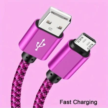 30W Micro USB 快速充电线，尼龙编织安卓手机充电线，兼容三星 Galaxy S7 S6 Edge J7 S5 Note 5 4 G4 K40 K20、MP3/MP4 以及各种 Micro USB 接口的数码产品和小家电，兼容三星 Galaxy S7/HTC 安卓手机、Kindle、相机、MP3 等设备。 - 彩色 - 查看 11