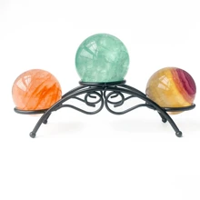 1 Stück kristallkugelförmiger Ausstellungsständer mit 3 Fächern, hält 3 Kristallkugeln, Dekoration für Zuhause, Wohnzimmer und Büro, geeignet für Weihnachten, Valentinstag, Neujahr