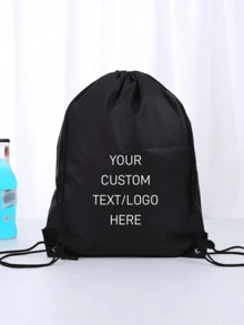Personalized Image Logo Text. Solid Color Drawstring Closure On Shoulders, Polyester Gift Bag. Simple Style Gym Bag, Lightweight Pocket, Large-Capacity Multi-Functional Backpack Suitable For Boys, Girls Teenagers Daily Use, Going Out, Sports, Swimming Fitness. Customize Your Own Bag With Name, Letters, Lucky Numbers, Etc. Send Birthday Gifts To Friends Children, Commemorative Bags, Christmas Gifts, New Year - Multicolor - View 9