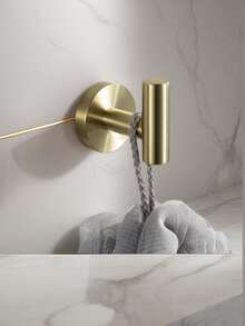 1 pieza Accesorios de baño dorados de acero inoxidable: Toallero de anillo, portarrollos de papel higiénico, gancho para albornoz - Multicolor - Ver 5