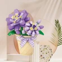 Cute Succulent Plant Pot Set, Terrarium Decoration, Including Blue Ice Lotus, Haworthia, Campanula, Giftware Sculpture, Creative Home DIY Decoration, Suitable For Valentine's Day, Spring Festival, School Opening Gifts, Interesting Blocks