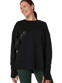Sweaty Betty After Class Longline Sweatshirt - Black - Black - View 2