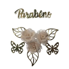Congratulations Cake Topper Kit - Unit - FLOR CON HILO DORADO - Ver 3