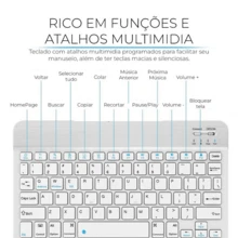 Combo Teclado e Mouse Bluetooth Blueconnect 5.2 Durável e Portátil Compatível com Multi-Dispositivos - Entrada do Brasil (127V) - Visão 5