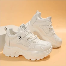Women's Chunky Sneakers With Hidden Wedge Heel, Retro/Chunky Sneakers, Versatile Casual Platform Sneakers, Spring & Autumn 2025