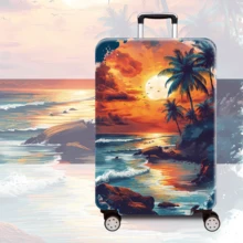 1 pezzo Custodia protettiva per valigia con stampa paesaggistica da viaggio, accessorio per valigia rinforzato, adatto per lavoro, viaggi di lavoro, vacanze, viaggi, deposito bagagli, ritorno a scuola, per aggiungere colore alla tua valigia. Adatto per valigie da 20-28 pollici. Borsa per accessori scolastici - Multicolore - Visualizzare 27