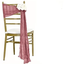1pc/5pcs/10pcs/20pcs (275*40cm) Chiffon Fabric Chair Sash, Wedding Aisle Chair Bow Design, Universal Chair Cover Sash Suitable For Wedding Reception Party Hotel Event Decoration (Sage Green)