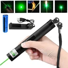 1 Case Black 900 Mile Assassin Green Laser Pointer 532nm Single Beam Light + Battery + Combination Lock + Battery Rechargeable Rotating Focusable Laser Pointer