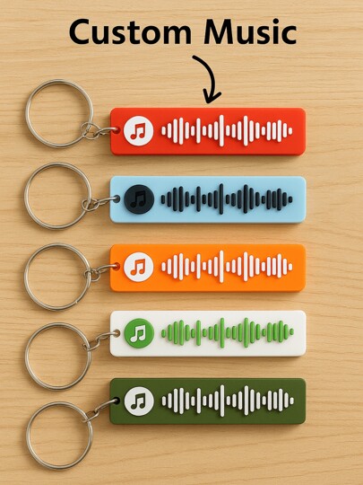 1 Pc Personalised Spotify Code Keychain, 24 Colour Options For Individual Design, 3D Printed Music Gift, Customizable Personal Music Gift For Birthdays, Anniversaries, Valentine's Day, Weddings, Or Everyday Accessory