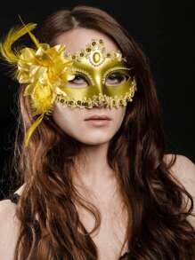 1 Stück Lilie Blume Maskenball Maske, Halbgesicht Erwachsenen Augenmaske, Party Ball Nachtclub Versammlung Maske, Prächtiges Muster, Leicht zu tragen