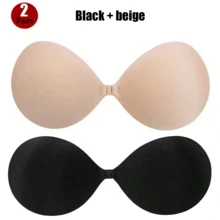 1/2 对隐形无肩带粘性凝胶文胸，3 厘米加厚聚拢，粘性乳房提升胶带，适用于小胸部和乳头遮盖，适合婚纱和礼服 - 彩色 - 查看 24