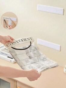 1 pieza Estantería para almacenamiento de bolsas de basura de cocina montada en la pared, capacidad grande, red de almacenamiento de bolsas de plástico con