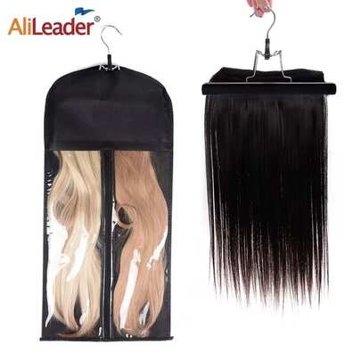  Alileader Bolsa portátil barata para peluca con 4 colores y colgador - Bolsa de almacenamiento para extensiones de cabello virgen, postizos y extensiones con clips