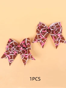 1/2 piezas Coletero de lazo europeo y de la Copa Mundial, súper aficionado, con diseño para aficionados infantiles, cinta grande de mariposa para el pelo, adecuado para porristas escolares, ropa deportiva