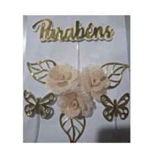 FLOR COM FIOS DOURADO