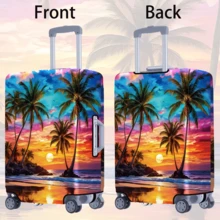 1 pezzo Custodia protettiva per valigia con stampa paesaggistica da viaggio, accessorio per valigia rinforzato, adatto per lavoro, viaggi di lavoro, vacanze, viaggi, deposito bagagli, ritorno a scuola, per aggiungere colore alla tua valigia. Adatto per valigie da 20-28 pollici. Borsa per accessori scolastici - Multicolore - Visualizzare 13