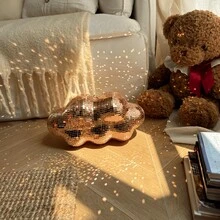 Disco Ball Cloud Shaped, Cute Disco Hanging Party Mirror Ball Decor With Chain, Retro Light Reflective Disco Ball For Party Home Decor, Disco Mirror Ball Ornaments, Pink,Silver, Rose Gold Room Decors Garden Decor Wedding Decor Home Decors - Multicolor - View 8