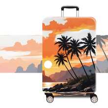 1 pezzo Custodia protettiva per valigia con stampa paesaggistica da viaggio, accessorio per valigia rinforzato, adatto per lavoro, viaggi di lavoro, vacanze, viaggi, deposito bagagli, ritorno a scuola, per aggiungere colore alla tua valigia. Adatto per valigie da 20-28 pollici. Borsa per accessori scolastici - Multicolore - Visualizzare 30