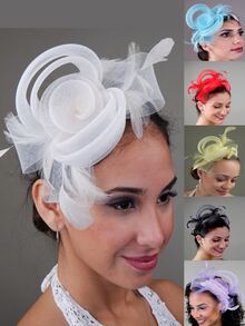1Pc Fascinators Hats For Women Fancy Tea Party Hats 2024 Elegant 1950s Kentucky Derby Hats Feather Hair Clip For Bride Wedding Party Birdcage Veil Headband 1920s Headpiece For Horse Race Vintage Fedora Beret Hats 50s Outfit Church Hats Black Veil For Funeral 1940s Dresses Victorian Hat Pillbox Hats Lolita Accessories For Women Girl Birthday Mother's Day Halloween Christmas Gift - Multicolor - View 1