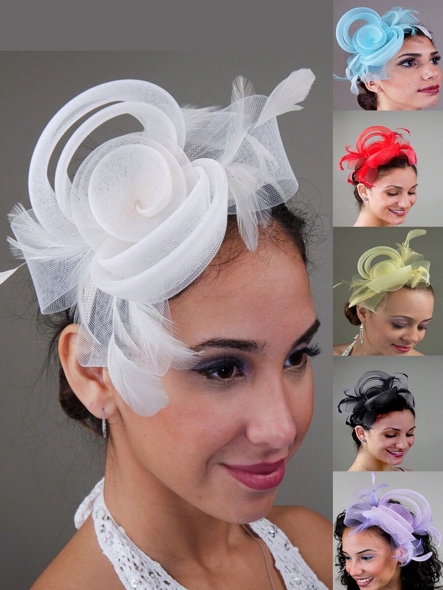 1Pc Fascinators Hats For Women Fancy Tea Party Hats 2024 Elegant 1950s Kentucky Derby Hats Feather Hair Clip For Bride Wedding Party Birdcage Veil Headband 1920s Headpiece For Horse Race Vintage Fedora Beret Hats 50s Outfit Church Hats Black Veil For Funeral 1940s Dresses Victorian Hat Pillbox Hats Lolita Accessories For Women Girl Birthday Mother's Day Halloween Christmas Gift - Multicolor - View 1