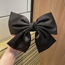 1 Stück Damen Schwarze Chiffon Schleife Haarclip, süßer personalisierter Haarschmuck Haarklammer Haarspangen