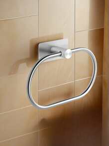 1pc Stainless Steel Bathroom Towel Holder, Towel Ring Organizer Rack