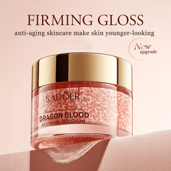 Kynley Hidratante Facial de Sangre de Dragón Sadoer de 50g, con Hongos Reishi y Ácido Hialurónico, Cuidado Antienvejecimiento para una Piel Más Joven, Fórmula Compacta para Pieles Secas, Todo Tipo de Piel