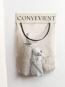1 pieza Estantería para almacenamiento de bolsas de basura de cocina montada en la pared, capacidad grande, red de almacenamiento de bolsas de plástico con