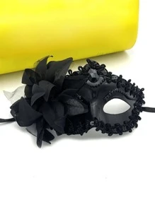 1 Stück Lilie Blume Maskenball Maske, Halbgesicht Erwachsenen Augenmaske, Party Ball Nachtclub Versammlung Maske, Prächtiges Muster, Leicht zu tragen
