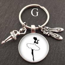 优雅的芭蕾舞者钥匙扣，合金吊坠设计为芭蕾舞鞋，非常适合舞蹈爱好者用作汽车钥匙或背包钥匙扣汽车配件包魅力学校可爱哥特 Y2k