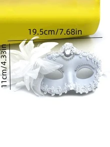 1 Stück Lilie Blume Maskenball Maske, Halbgesicht Erwachsenen Augenmaske, Party Ball Nachtclub Versammlung Maske, Prächtiges Muster, Leicht zu tragen