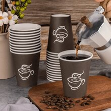 240 Pack 12 Oz Paper Cups, Disposable Coffee Cups, Paper Drinking Cups, Brown Disposable Cups, Paper Hot Coffee Cups, Paper Coffee Cups For Party, Picnic, Travel, And Events - Brown - View 2
