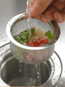 Filtr do zlewu kuchennego (1/2 szt.), filtr ze stali nierdzewnej, odpływ podłogowy do zlewu, filtr uniwersalny, akcesoria higieniczne do kuchni, świąteczna modernizacja kuchni z przytulnym stylem jesienno-zimowym - Srebro - Zobacz 4