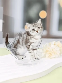 1个定制亚克力猫咪立牌 - 可印上您爱猫的照片，可爱时尚设计，防水，独特的家居装饰，送给爱猫人士的完美礼物 - 适合生日、节日、圣诞节、情人节等场合，印刷图案 - 彩色 - 查看 7