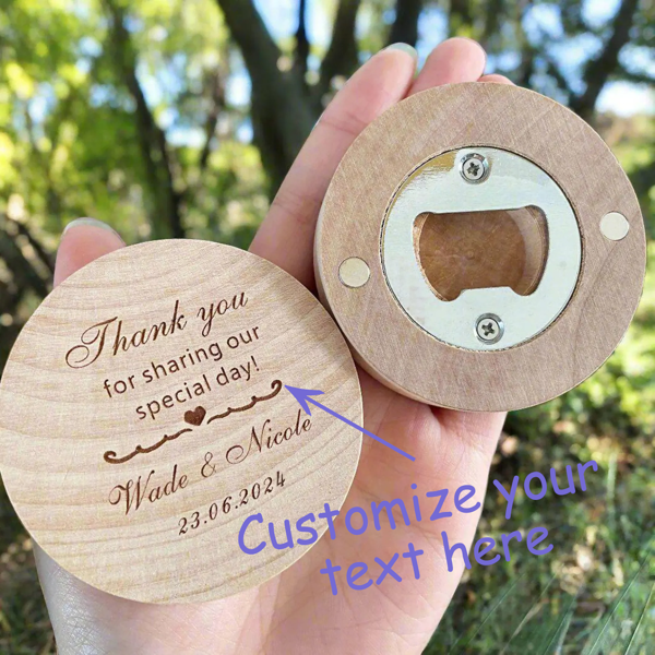 1PC ,10PCS, 30PCS, Personalized Bottle Opener Wedding Favor Fridge Magnet Wooden Magnetic Bottle Opener, Custom Party Favor Wedding Gift Souvenir For Guest,Multi-Functional,Adjustable,Durable,Ornamental,Reusable,Stainless,Exquisite,Adorable,High-Quality,Modern,Colorful,Cute,Comfortable,Stylish,Custom,Personalized,Unique,Home Refresh